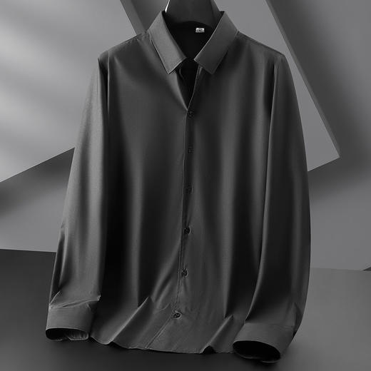 【DDP】大依优型大码男装春季竹纤维小v领长袖衬衫英伦风长袖T恤衬衫 商品图1