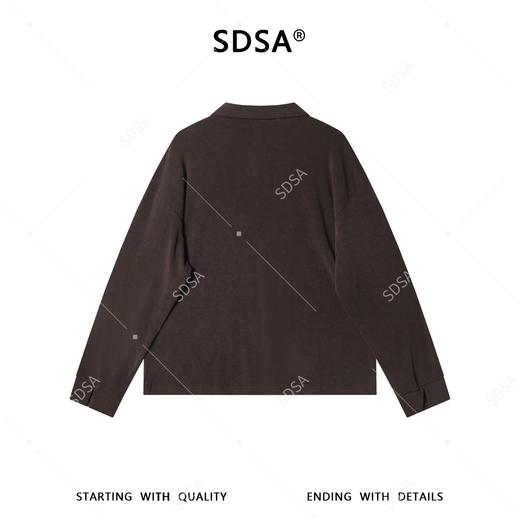 SDSA男装2026新款高贵轻奢松弛感纯色翻领长袖T恤百搭简约上衣 商品图4