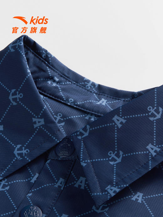 安踏儿童外套男小童潮流衬衫2026年新款宝宝翻领潮流格子内搭外套352629607 商品图3