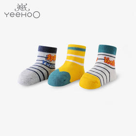 英氏儿童袜子男宝宝毛巾袜冬季厚款保暖袜子三双装YIWBJ31083A01