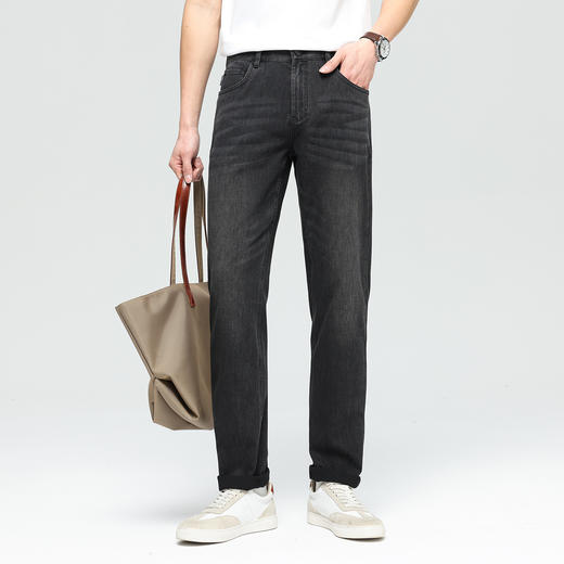 【莫代尔】德鲨鲨鱼黑色百搭牛仔裤男2026春夏新款休闲直筒长裤子 商品图1