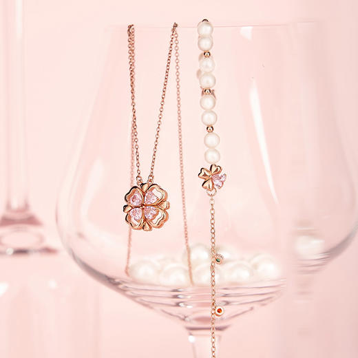 大英博物馆 欧洲文化艺术系列 粉色梦境 磁吸可开合两戴项链  粉色梦境珍珠手链 商品图6