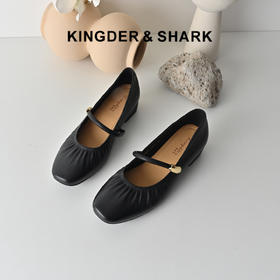 经典鲨2026年春专柜新品羊皮革3.5cm中粗跟一脚蹬浅口单鞋女KW289-617011