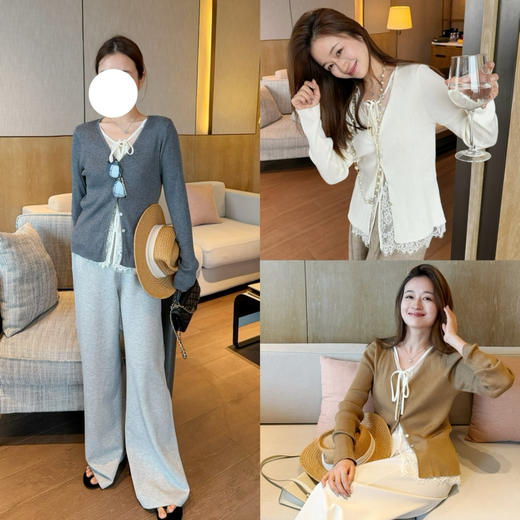 2603205    “满分精致”蕾丝 叠穿 开衫 商品图1