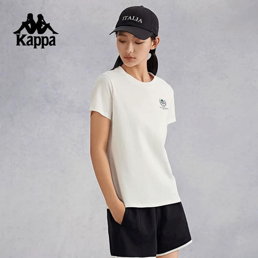 MJ| Kappa背靠背新款复古修身短袖女运动短袖t恤上衣女士K0E62TD21 商品图1