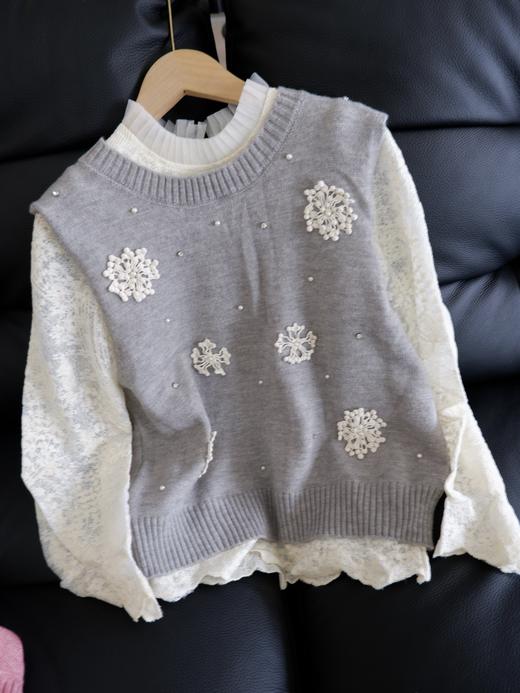 二店y 【喜慕5010】是套装哈， 甜度超标的花马甲蕾丝小衫套装 商品图1