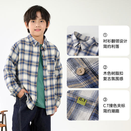 【简约百搭格子衬衫】棉花堂  梭织格子衬衫 A类   亲肤柔软  10FD61072 商品图3