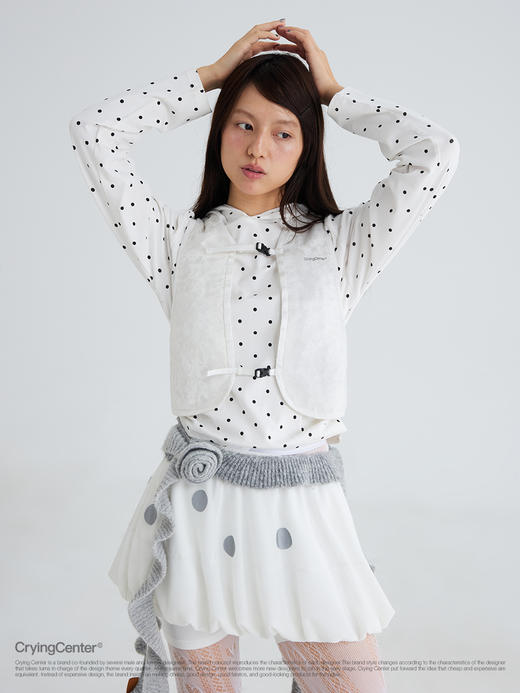 CryingCenter 两面可穿拼接蕾丝百搭马甲 哭喊中心 商品图2