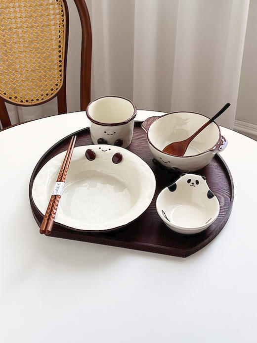 摩登主妇可爱卡通一人食餐具套装陶瓷碗盘高温瓷 商品图2