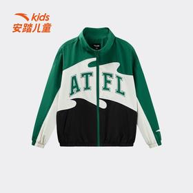 安踏儿童男大童丝光绒运动上衣2026年上新款保暖青少年厚外套352621603