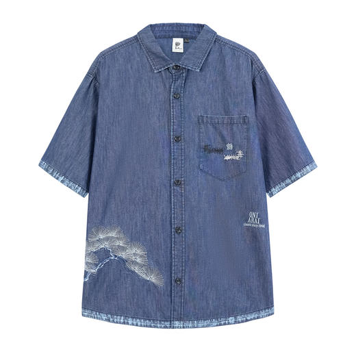 ONIARAI/鬼洗26春夏新品鬼洗常青松宽松刷色短袖衬衫男 B740029 商品图4