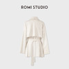 ROMI STUDIO 100%桑蚕丝翻领宽松中长款收腰风衣外套 RWCAWG4854 商品缩略图1