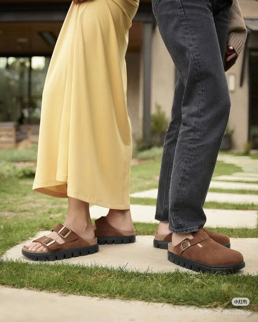 39-10免带品 勃肯全新papillio系列 软木拼EVA厚底 半包勃肯拖鞋 准码选 肥脚无惧 缓震舒适 商品图1