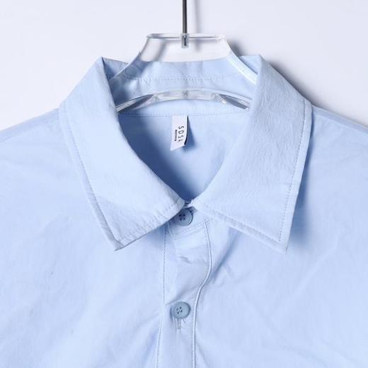 SDSA男装2026新款高贵轻奢韩版简约纯色翻领长袖衬衫百搭商务衬衣 商品图1