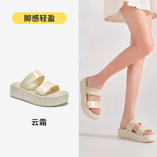 【凉鞋】罗敷凉拖鞋女休闲时尚防滑厚底外穿女士一字拖【E7227】 商品图0