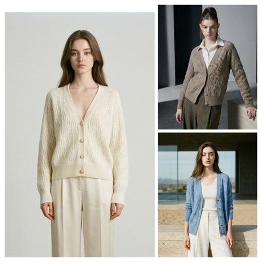 PALUOPO/PLV领女开衫E21870-B1/约重325g帕罗 商品图0