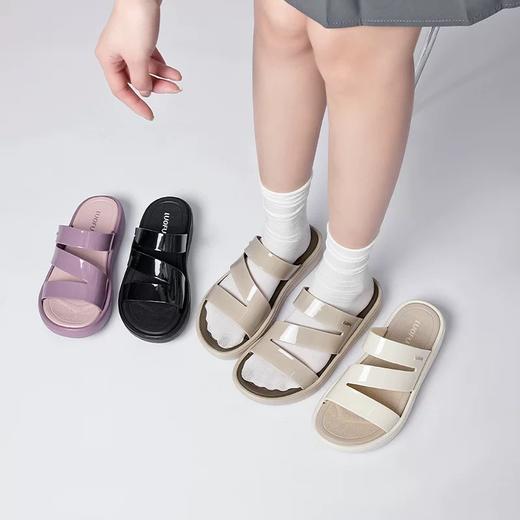 【凉鞋】罗敷凉拖鞋女休闲时尚防滑厚底外穿女士一字拖【E7224】 商品图1