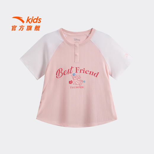 小鹿斑比IP联名安踏短袖儿童女童2026年夏季新款女孩潮流大童T恤362628134 商品图0