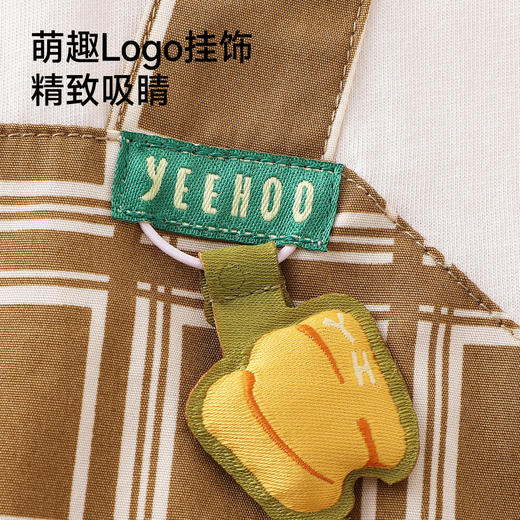 【商场同款】英氏婴儿衣服男童夏季短袖假两件格子连体衣纯棉哈衣 商品图4
