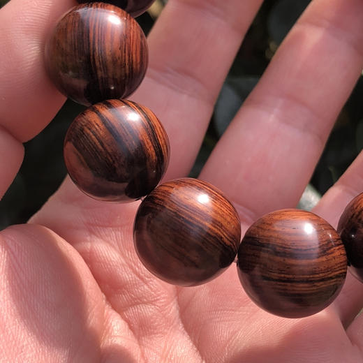 【青山特惠】1.8*13颗海南黄花梨紫油梨满纹老料文玩手串h118 商品图4