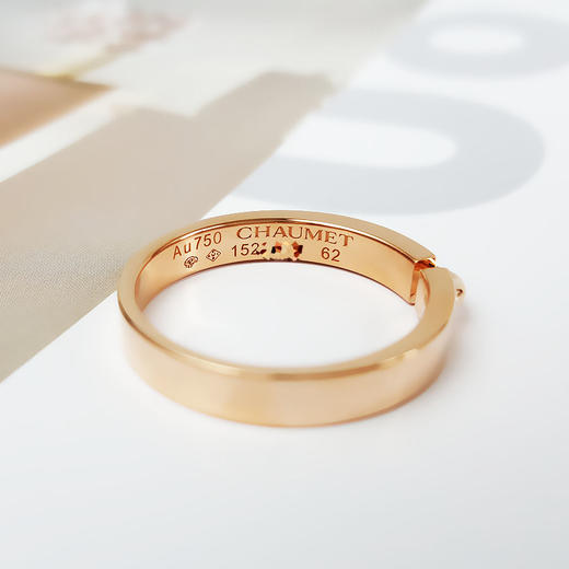 【95新】CHAUMET尚美Liens Evidence 系列玫瑰金宽版无钻缘系·一生戒指62号、宽度3.8mm中性款020326NJS42 商品图5