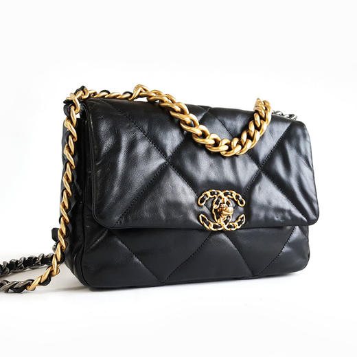 【95新】CHANEL香奈儿19Bag系列AS1160 B03930 94305小号黑金19bag链条包单肩包女士050326NJT14 商品图7