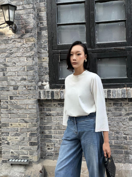 【穿不腻的白月光】噢蜜ooomeooo持久如新下摆开衩T“限时赠送真丝丝巾” 商品图10