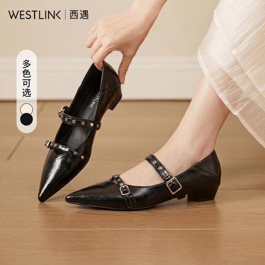 【限时秒杀】西遇通勤尖头浅口单鞋2026春季新款法式气质玛丽珍软底百搭鞋子V0466285 商品图0