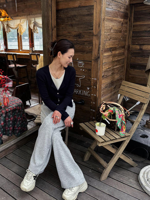 【纸片人】噢蜜ooomeooo假两件精纺毛衣开衫 商品图1