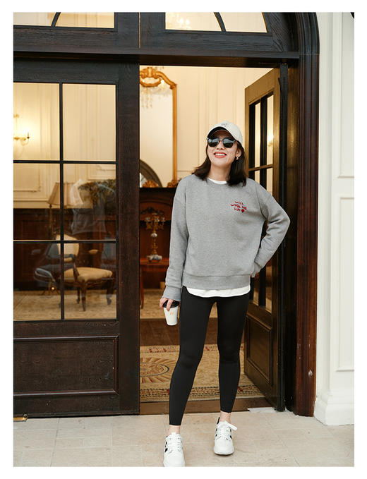 三层空气层透气云感字母刺绣卫衣 商品图14