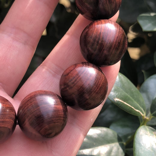 【青山特惠】2.0*12颗海南黄花梨紫油梨满纹老料文玩手串h131 商品图3