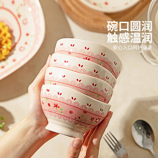 摩登主妇釉下彩餐具漂亮盘子饭碗家用2026新款碗具水果餐盘面汤碗 商品图2