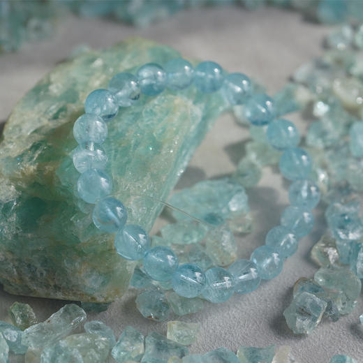 海蓝宝手链 |  6-12mm 三圈长串/单圈手串 水晶 月下世界「下单请备注手围、下单后72小时内发货」 商品图7