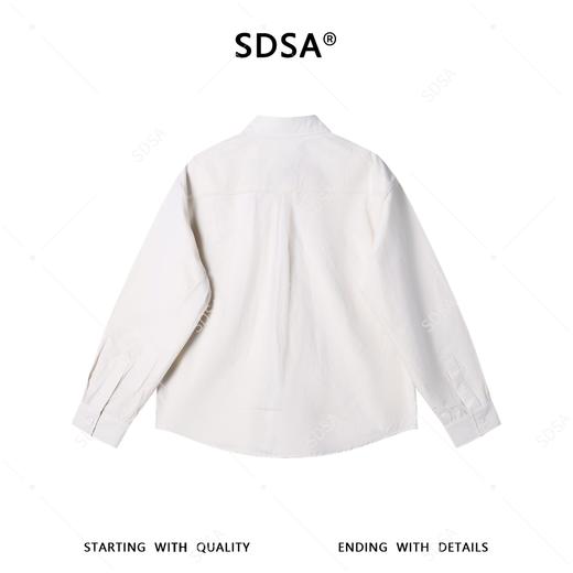 SDSA男装2026新款高贵轻奢韩版简约纯色翻领长袖衬衫百搭商务衬衣 商品图4