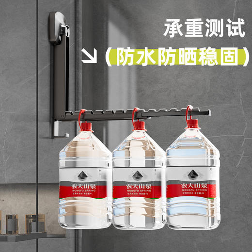 可折叠吸盘伸缩晾衣架日用餐厨宿舍挂衣架隐形晾衣架免打孔挂衣架 商品图2