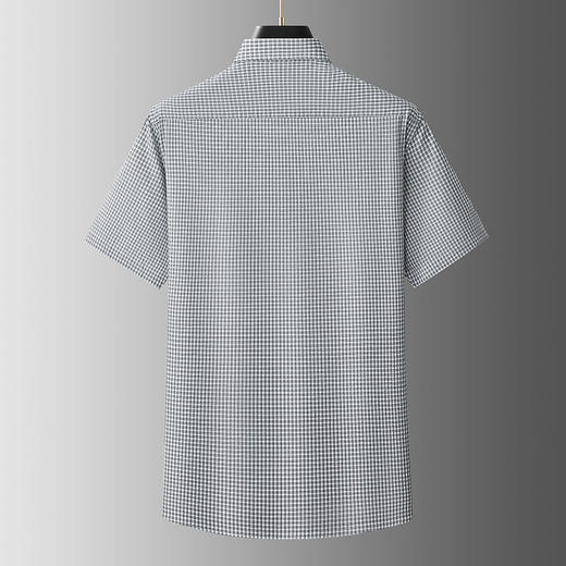 【DG】【纯棉】大依优型大码男装夏季纯色格子短袖衬衫商务休闲T恤300斤 商品图3