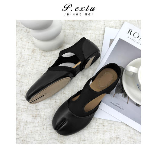 PanYiXiu/潘依绣进口混种羊皮小众设计高级感玛丽珍分趾鞋QL118301 商品图2