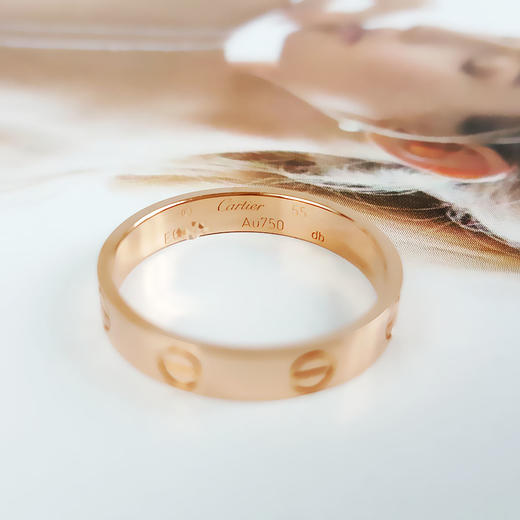 【95新】Cartier卡地亚LOVE系列B4085255玫瑰金窄版无钻LOVE戒指55号中性款020326NJS15 商品图5