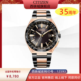 西铁城日本官方正品休闲商务光动能多局电波男士手表CB0215-77E