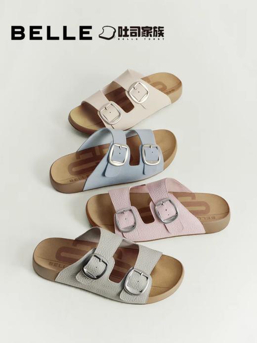 BF楼周雨彤同款百丽QQ吐司鞋1代升级版厚底勃肯拖夏季新款外穿拖鞋D6B1BT6 商品图0