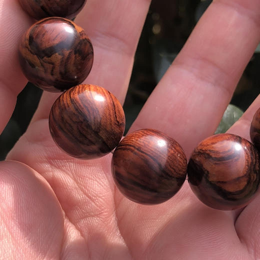 【青山特惠】1.8*13颗海南黄花梨紫油梨水波老料文玩手串h120 商品图4