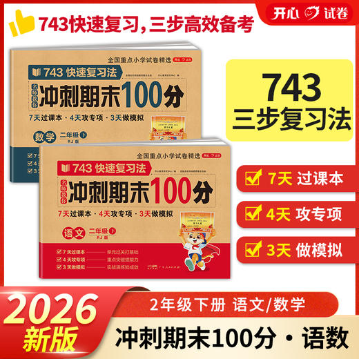 名师教你冲刺期末100分1-6年级（下册）单本  2-3年级语文数学，4年级和6年级英语发的26新版 商品图6