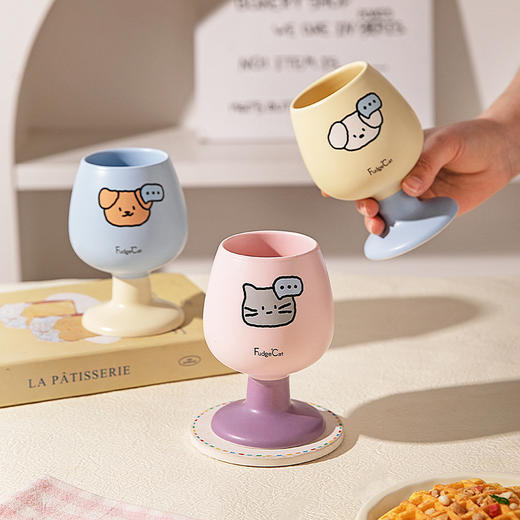 摩登主妇陶瓷马克杯高脚杯家用喝水杯可爱甜品酒杯漂亮杯子咖啡杯 商品图2