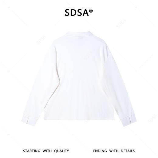 SDSA男装2026新款高贵轻奢松弛感纯色翻领长袖T恤百搭简约上衣 商品图4