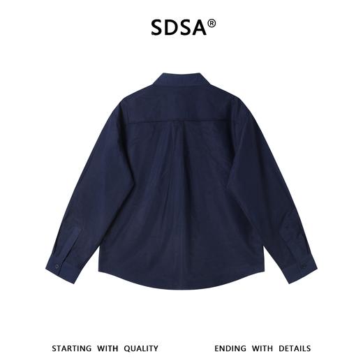 SDSA男装2026新款高贵轻奢韩版简约纯色翻领长袖衬衫百搭商务衬衣 商品图4