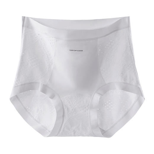 雀说【三条装】内裤女纯棉高腰无痕镂空提花10A抑菌全棉加长底裆女士提臀三角裤ALWMZ9015 商品图4