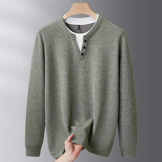 【DDS】大依优型大码男装春季圆领卫衣时尚休闲商务假两件长袖卫衣上衣 商品图4