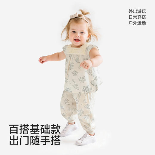 【商场同款】英氏儿童衣服女童夏季方领短袖T恤百搭纯棉套头衫 商品图4