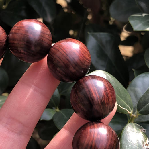 【青山特惠】2.0*12颗海南黄花梨紫油梨满纹老料文玩手串h131 商品图2