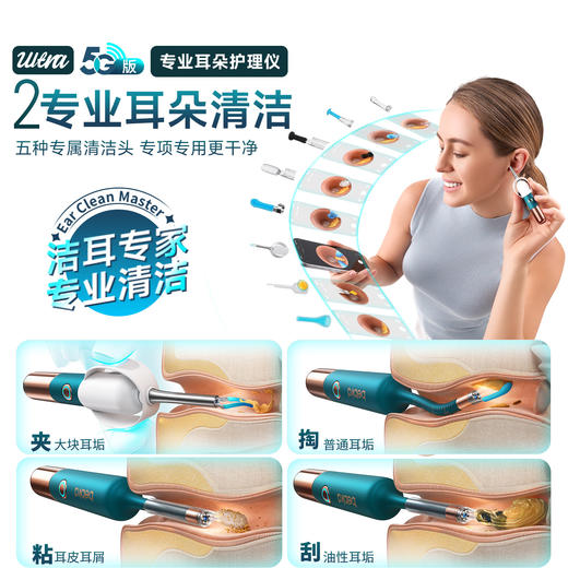 【质保一年】bebird蜂鸟耳朵护理仪高清5G可视掏耳勺挖耳勺新掏耳神器工具套装 商品图2